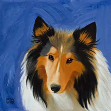 Sheltie, shetland sheepdog
8" x 8"
Prints and note cards available